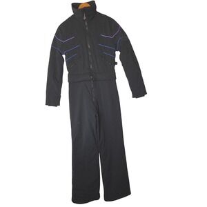 Obermeyer‎ Roberta Ski Suit One Piece Black Purple Blue Accent Ladies M12